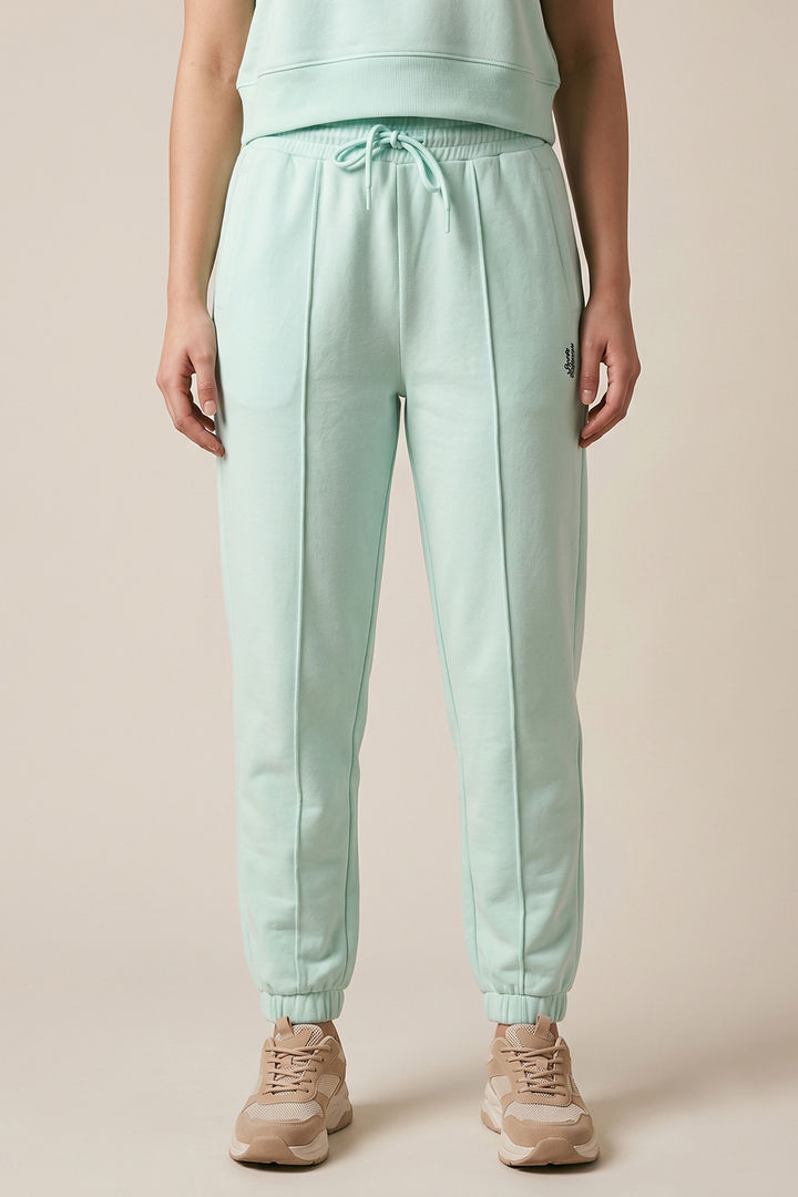 Zivame Knit Poly Athleisure Joggers - Opal Blue — image 2